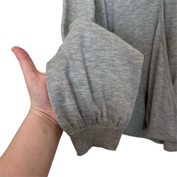 Chelsea28 Grey Blouson Sleeve Cashmere Blend Sweater Small Old Money Minimalist - Picture 4 of 9